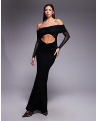 Aria Cove - Mesh Bandeau Cut Out Maxi Dress - Lyst