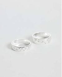 Reclaimed Vintage - Unisex Star Hammered Rings 2 Pack - Lyst