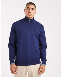 Fred Perry - Tipped Half Zip Sweatshirt - Lyst