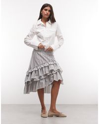 Daisy Street - Low Rise Midi Skirt With Ruffle Detailing - Lyst