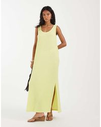 Pieces - Reversible Textured Jersey Maxi Dress - Lyst
