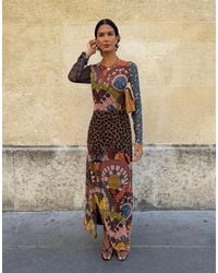 Never Fully Dressed - Mesh Long Sleeve High Split Midi Dress - Lyst