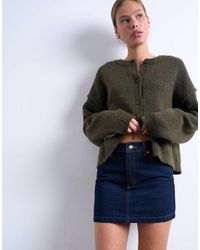 TOPSHOP - Minifalda Muy Corta Vaquera Azul Añil De Efecto Crudo De - Lyst