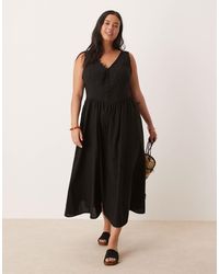 ASOS - Asos Design Curve V Neck Button Through Maxi Dress With Dropped Waist - Lyst
