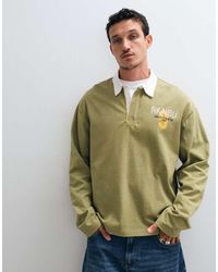 ASOS - Heavyweight Relaxed Rugby Polo With Graphic And Step Hem - Lyst