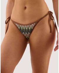 Wolf & Whistle - Jara Knitted Chevron Tie Side Bikini Brief - Lyst