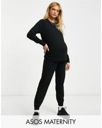 Damen Bekleidung Sport- sweatshirt mit schalkragen/fleece-jogginghose in Braun und Fitnesskleidung Trainingsanzüge und Jogginganzüge trainingsanzug ASOS Training 