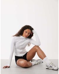 Cotton On - Chaqueta Blanca Con Cremallera De Tejido Ultrasuave Active - Lyst