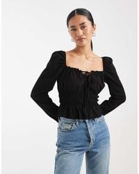 Miss Selfridge - Long Sleeve Milkmaid Top - Lyst