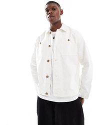 New Look - Shacket Van Keperstof Met Knopen - Lyst