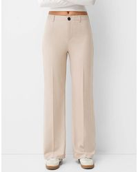 Bershka - Petite Wide-Leg Tailoring Trousers - Lyst