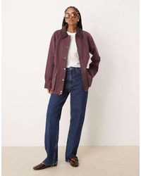 Abercrombie & Fitch - Mid Length Contrast Collar Waxed Barn Jacket - Lyst