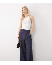 ASOS - Asos Design Petite Straight Leg Trousers With Skirt Detail - Lyst