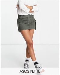 ASOS - Asos Design Petite Bellow Pocket Mini Skirt - Lyst
