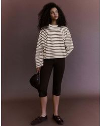 Bershka - Striped Boxy Long Sleeve T-Shirt - Lyst