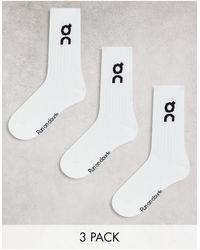 On Shoes - On - confezione da 3 paia di calzini bianchi con logo - Lyst