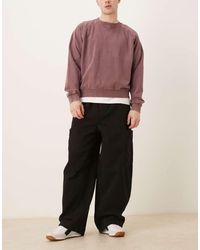 ASOS - Pantalones Cargo Negros Holgados Y Extragrandes De - Lyst