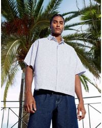 ASOS - – kastiges, gestreiftes oversize-hemd - Lyst