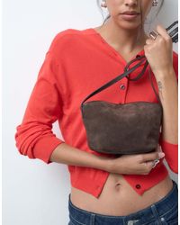 ASOS - Suede Mini Flap Top Crossbody Bag - Lyst