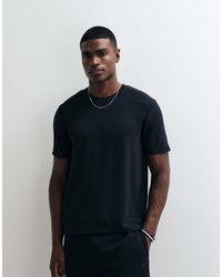 BOSS - Ribbed T-shirt With Chest Logo - Lyst