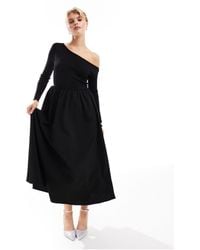 Urban Revivo - Off-shoulder Full Skirt Midi Dress - Lyst