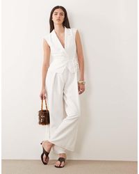 Nobody's Child - Occasion Edith Waistcoat Detail Wide Leg Jumpsuit - Lyst