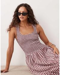 ASOS - Crinkle Scoop Neck Maxi Sundress With Shirred Waist - Lyst