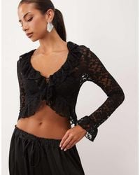 Lioness - Ruffle Lace Long Sleeve Top Set - Lyst