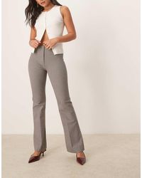 Abercrombie & Fitch - Pantaloni Bootcut A Vita Alta Con Micro Motivo Pied De Poule - Lyst