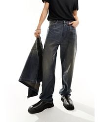 Weekday - – galaxy – gerade geschnittene baggy-jeans mit wachsbeschichtung - Lyst