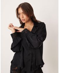 Free People - – midnight muse – pyjama-hemd aus satin - Lyst