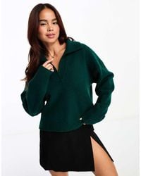 Monki - Long Sleeve Collar Knitted Sweater - Lyst