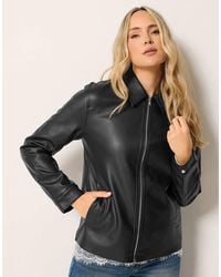 Long Tall Sally - Faux Leather Zip Jacket - Lyst