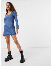 asos design jumper dress in midi length with side splits