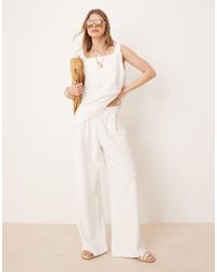 ASOS - – weit geschnittene bundfaltenhose aus bouclé-jersey - Lyst