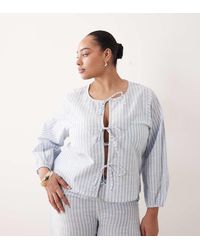 Esmee Curve - Tie Front Long Sleeve Beach Top Co-Ord - Lyst