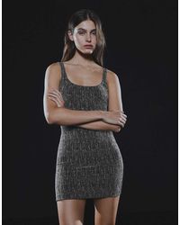 Bershka - Metallic Thread Strappy Mini Dress - Lyst