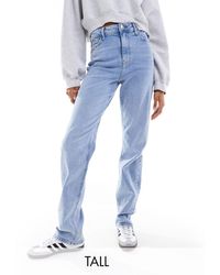 Pieces - Bella High Waisted Straight Leg Jeans - Lyst