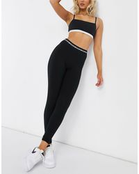Calvin Klein Черные Леггинсы -черный