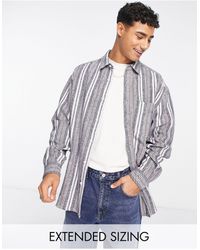 ASOS - – gestreiftes oversize-hemd aus gebürstetem flanell im stil der 90er - Lyst