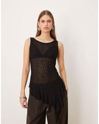 Gina Tricot - – asymmetrisches spitzen-oberteil - Lyst