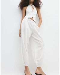 Stradivarius - Pantalon sarouel effet lin - Lyst