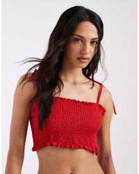 ASOS - Linen Look Shir Bralet Top - Lyst