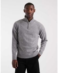 Threadbare - Knitted Quarter Zip Jumper - Lyst