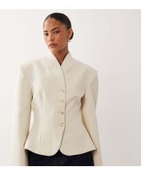 Miss Selfridge - Cropped Collarless Blazer - Lyst