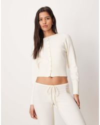 Gina Tricot - Long Sleeve Fitted Fine Knit Cardigan - Lyst