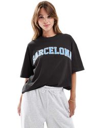 Cotton On - Cotton On Oversized Washed T-Shirt With Barcelona Print - Lyst