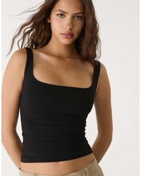 Stradivarius - Top Senza Maniche Con Scollo Squadrato - Lyst