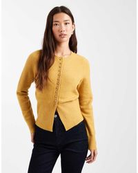 New Look - Dome Button Crew Neck Cardigan - Lyst