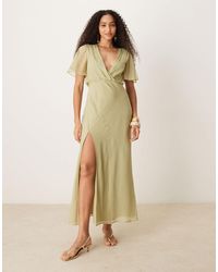 ASOS Midi Dress With Kimono Sleeve in Black | Lyst
